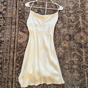 ASTR the label white satin mini dress